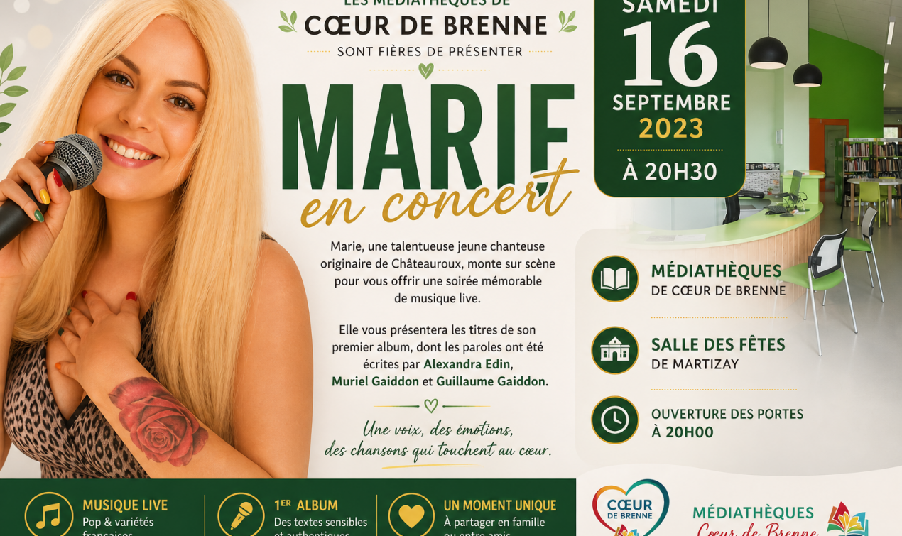 Concert 16/09/23 : Médiathèques de Cœur de Brenne