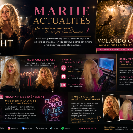 MARIIE prépare un été artistique intense entre musique, scène, clip et live événement