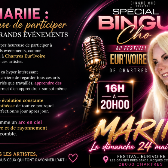 Mariie au Festival Eur’Ivoire à Chartres une rencontre artistique vers le rayonnement et l’évolution