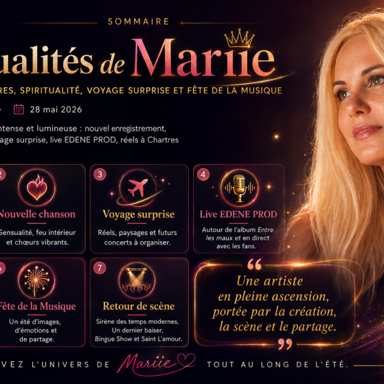 Mariie en pleine ascension entre chansons, scène, spiritualité et nouveaux rendez-vous