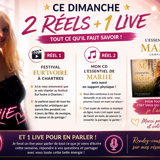 Mariie prépare deux réels et un live pour annoncer ses prochaines actualités