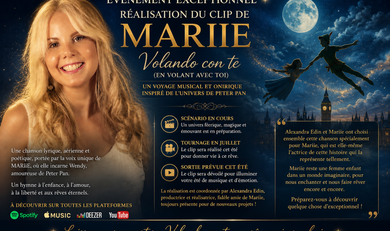 Mariie prépare le clip de « Volando con te » : un voyage féerique inspiré de Peter Pan