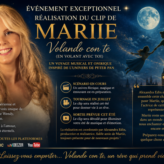 Mariie prépare le clip de « Volando con te » : un voyage féerique inspiré de Peter Pan