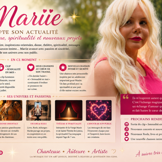 Mariie : une actualité foisonnante entre scène, musique, spiritualité et nouveaux projets